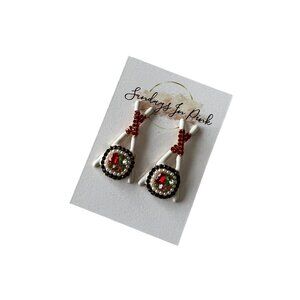 SUSHI Chopstick Jeweled Drop Earrings NEW